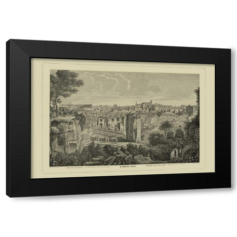 Piranesi View of Rome II Black Modern Wood Framed Art Print with Double Matting by Piranesi