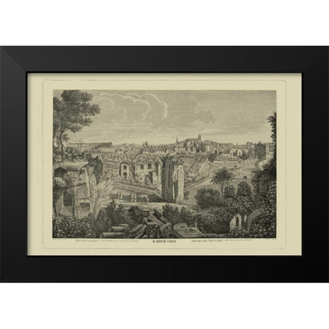 Piranesi View of Rome II Black Modern Wood Framed Art Print by Piranesi