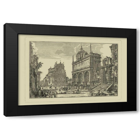 Piranesi View of Rome III Black Modern Wood Framed Art Print by Piranesi