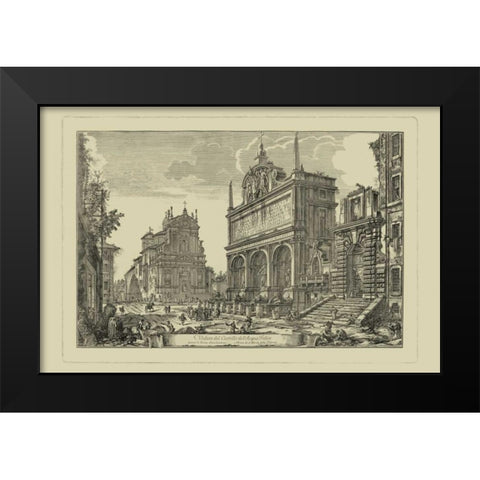 Piranesi View of Rome III Black Modern Wood Framed Art Print by Piranesi