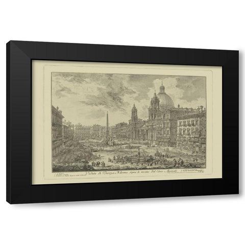 Piranesi View of Rome VI Black Modern Wood Framed Art Print with Double Matting by Piranesi