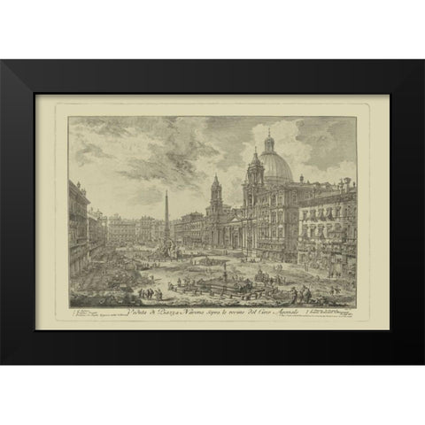 Piranesi View of Rome VI Black Modern Wood Framed Art Print by Piranesi