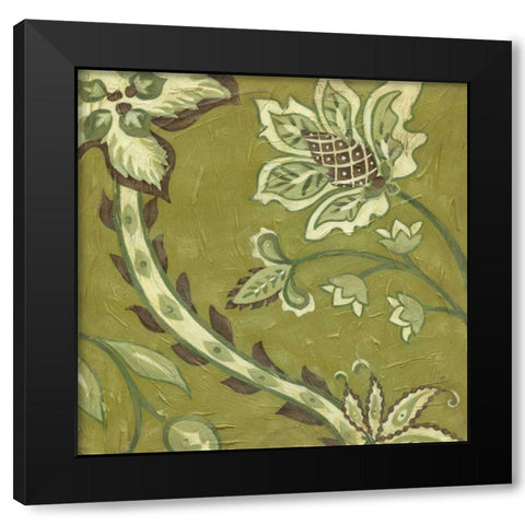 Medium Pistachio Paisley II Black Modern Wood Framed Art Print by Zarris, Chariklia