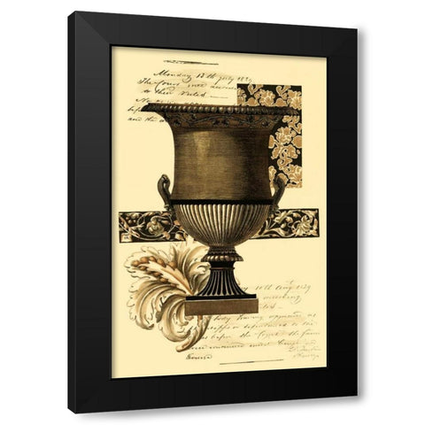 Custom Transitional Sepia Urn I Black Modern Wood Framed Art Print by Vision Studio