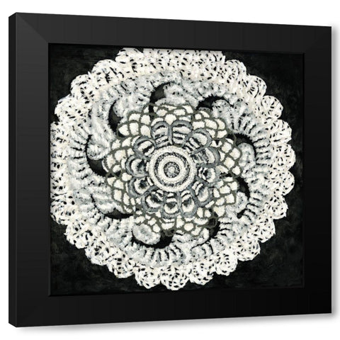 Mini Abstract Rosette I Black Modern Wood Framed Art Print with Double Matting by Zarris, Chariklia