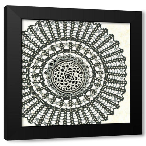 Mini Abstract Rosette II Black Modern Wood Framed Art Print with Double Matting by Zarris, Chariklia