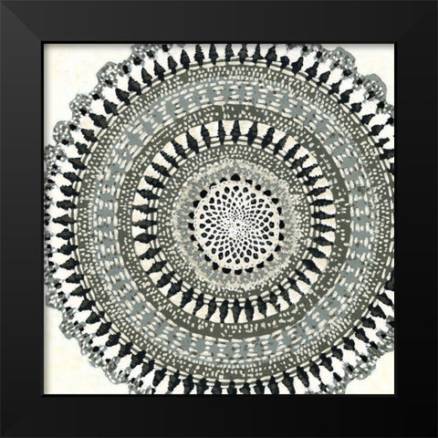 Mini Abstract Rosette III Black Modern Wood Framed Art Print by Zarris, Chariklia
