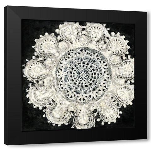 Mini Abstract Rosette IV Black Modern Wood Framed Art Print with Double Matting by Zarris, Chariklia