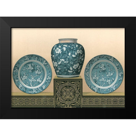 Porcelain in Teal I Black Modern Wood Framed Art Print by Audsley, George