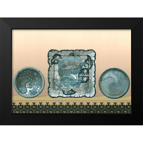 Porcelain in Teal II Black Modern Wood Framed Art Print by Audsley, George