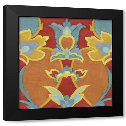 Alhambra Pattern I Black Modern Wood Framed Art Print with Double Matting by Zarris, Chariklia