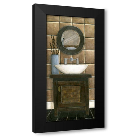Modern Bath Panel III Black Modern Wood Framed Art Print with Double Matting by Meagher, Megan