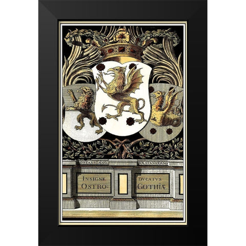 Family Crest II Black Modern Wood Framed Art Print by Vision Studio