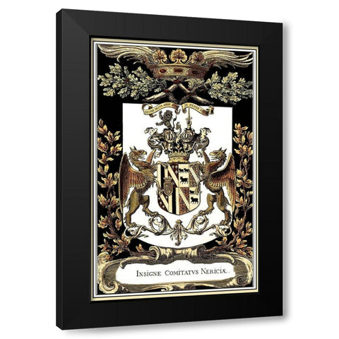 Family Crest IV Black Modern Wood Framed Art Print with Double Matting by Vision Studio