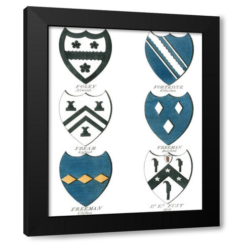 Coat of Arms I Black Modern Wood Framed Art Print by Catton