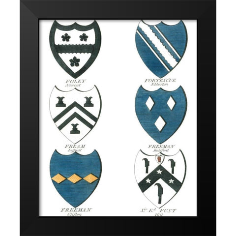 Coat of Arms I Black Modern Wood Framed Art Print by Catton
