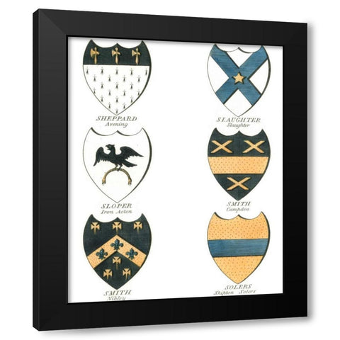 Coat of Arms III Black Modern Wood Framed Art Print by Catton