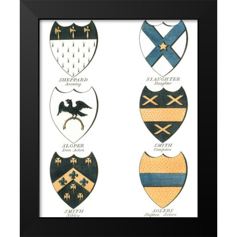 Coat of Arms III Black Modern Wood Framed Art Print by Catton