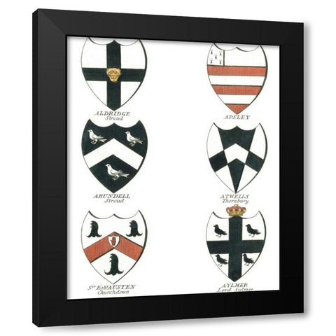 Coat of Arms IV Black Modern Wood Framed Art Print by Catton