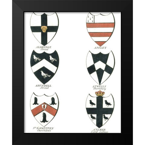 Coat of Arms IV Black Modern Wood Framed Art Print by Catton