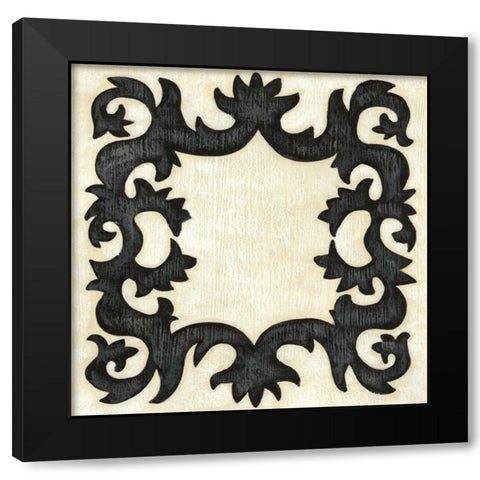 Petite Suzani II Black Modern Wood Framed Art Print by Zarris, Chariklia