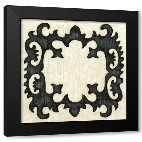 Petite Suzani IV Black Modern Wood Framed Art Print by Zarris, Chariklia