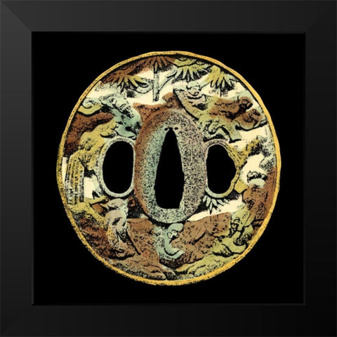 Asian Medallion I Black Modern Wood Framed Art Print by Vision Studio