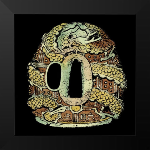Asian Medallion II Black Modern Wood Framed Art Print by Vision Studio