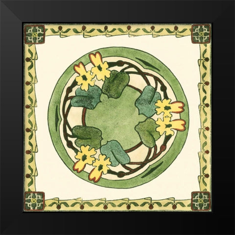 Arts and Crafts Plate V Black Modern Wood Framed Art Print by Vision Studio