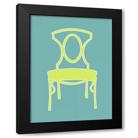 Small Graphic Chair I Black Modern Wood Framed Art Print by Zarris, Chariklia