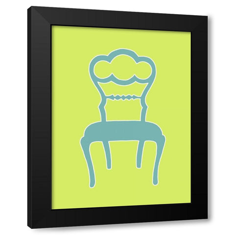 Small Graphic Chair IV Black Modern Wood Framed Art Print with Double Matting by Zarris, Chariklia