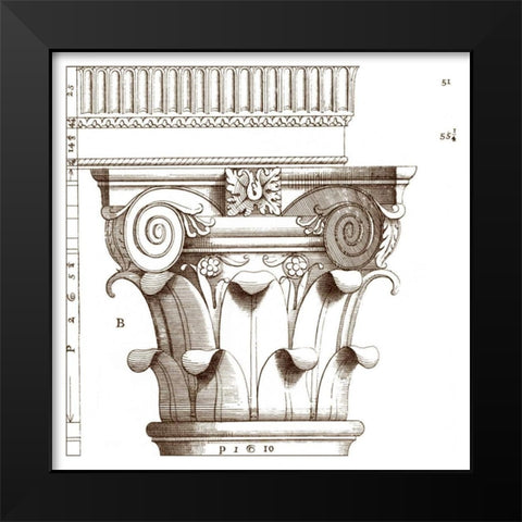 Small Corinthian Detail I Black Modern Wood Framed Art Print by Vision Studio