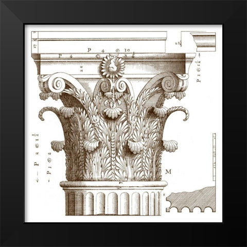 Small Corinthian Detail II Black Modern Wood Framed Art Print by Vision Studio