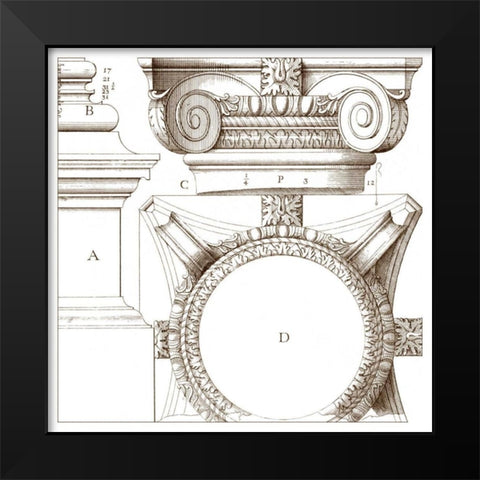 Small Corinthian Detail IV Black Modern Wood Framed Art Print by Vision Studio