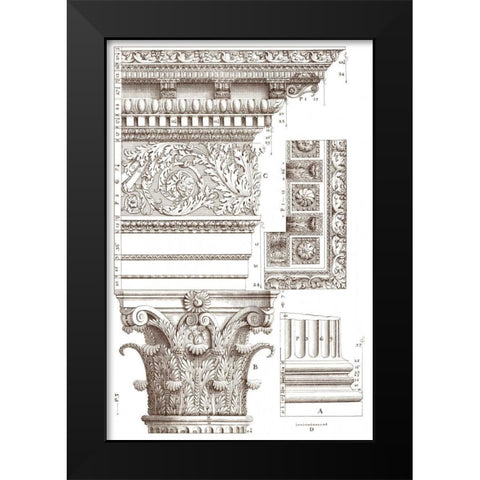 Small Corinthian Detail V Black Modern Wood Framed Art Print by Vision Studio