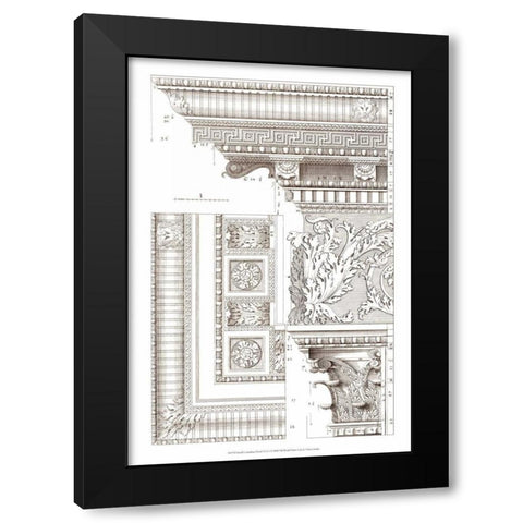 Small Corinthian Detail VI Black Modern Wood Framed Art Print with Double Matting by Vision Studio
