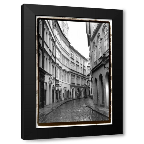 The Streets of Prague I Black Modern Wood Framed Art Print with Double Matting by DeNardo, Laura