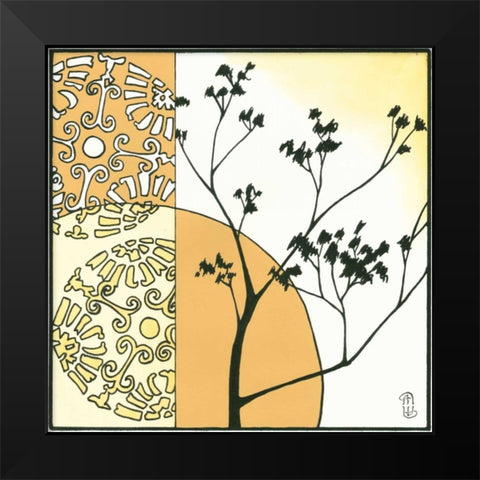 Kimono Garden I Black Modern Wood Framed Art Print by Meagher, Megan