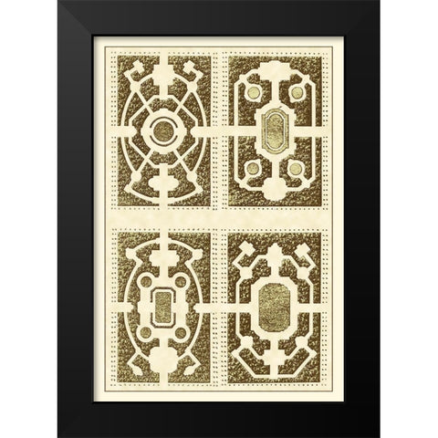 Small Garden Maze II Black Modern Wood Framed Art Print by Blondel, J.F.