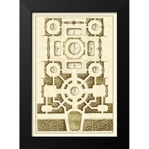 Small Garden Maze III Black Modern Wood Framed Art Print by Blondel, J.F.