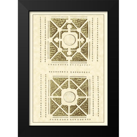 Small Garden Maze IV Black Modern Wood Framed Art Print by Blondel, J.F.