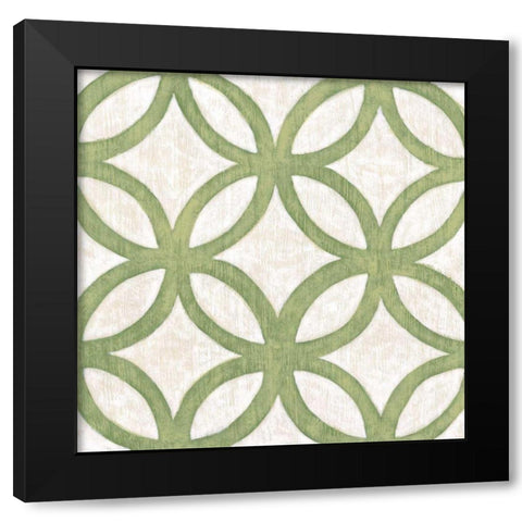 Garden Tile III Black Modern Wood Framed Art Print with Double Matting by Zarris, Chariklia