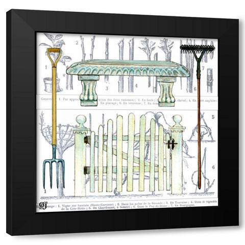 Garden Bench Black Modern Wood Framed Art Print by Joyner, Ginny
