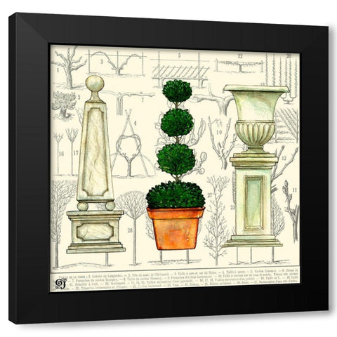 Garden Topiary Black Modern Wood Framed Art Print by Joyner, Ginny