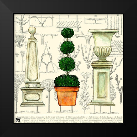 Garden Topiary Black Modern Wood Framed Art Print by Joyner, Ginny