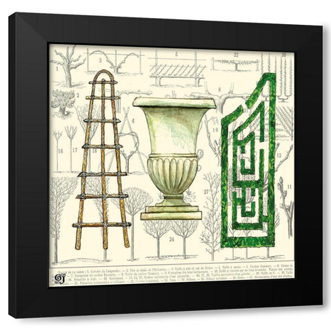 Garden Maze Black Modern Wood Framed Art Print with Double Matting by Joyner, Ginny