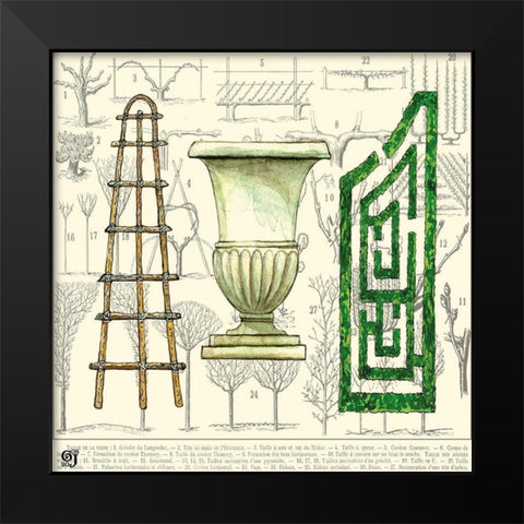 Garden Maze Black Modern Wood Framed Art Print by Joyner, Ginny