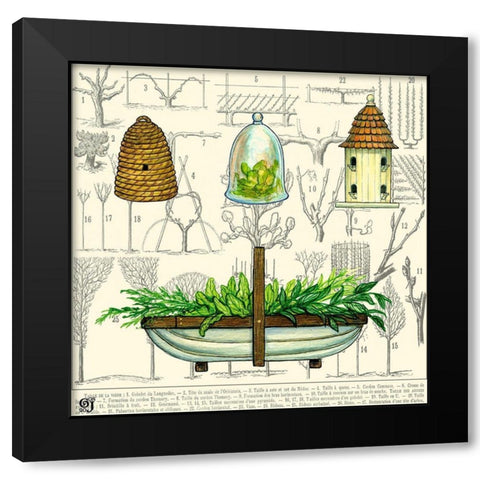 Garden Trug Black Modern Wood Framed Art Print with Double Matting by Joyner, Ginny