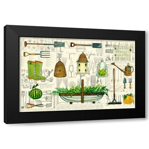 Garden Collection I Black Modern Wood Framed Art Print with Double Matting by Joyner, Ginny