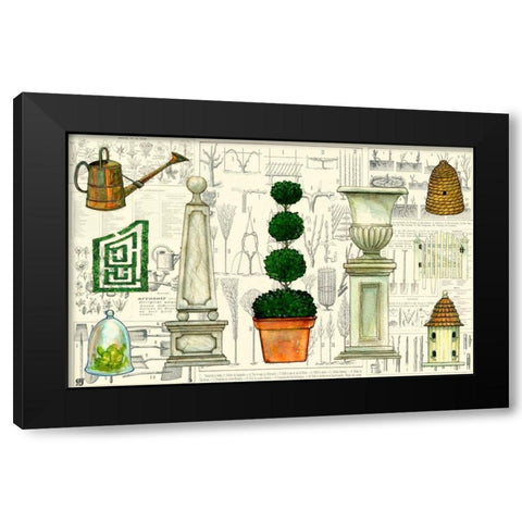 Garden Collection II Black Modern Wood Framed Art Print with Double Matting by Joyner, Ginny